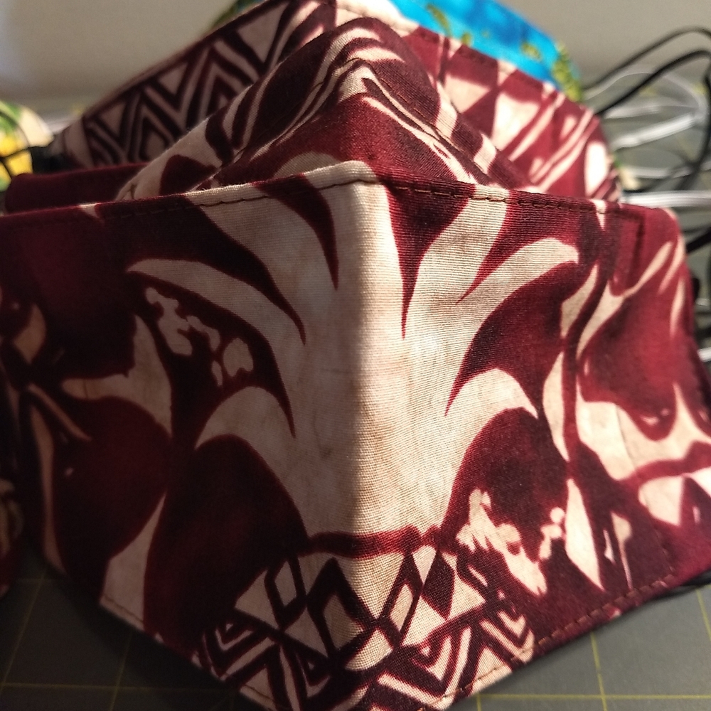 Hawaiian print cotton masks w/ PPN filter